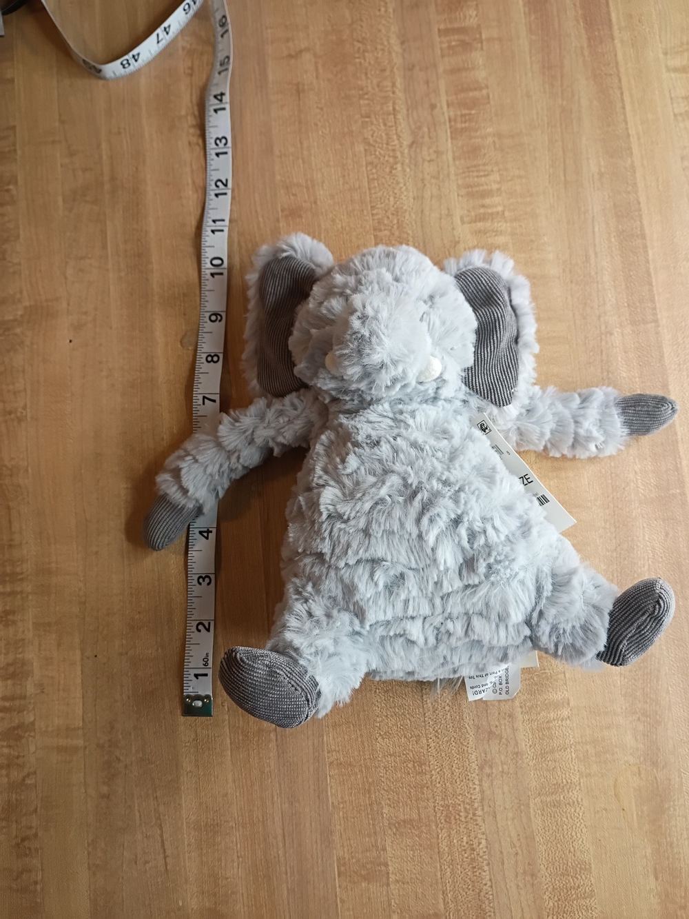 First Impressions Light Gray Elephant Lovey Plush